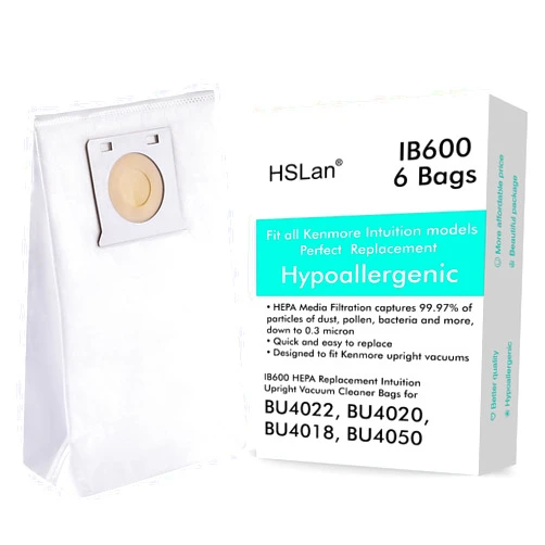 HSLan Great Replacement Kenmore intuition Vacuum Bags IB600 HEPA, Hypoallergenic, Apply for Kenmore BU4022, BU4020, BU4018, BU4050