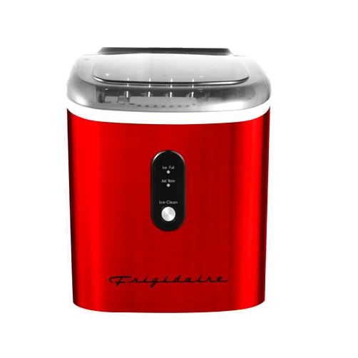 Frigidaire EFIC103 Ice Maker Machine Heavy Duty, 26lb Ice per Day, Red Stainless Steel