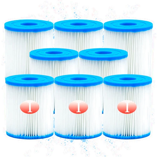 MRSTOT Type I Pool Filter Cartridge, 58093 Replacement Filter Cartridge for 300/330 Gal/H Filter Pump, for Summer Waves Above Ground Pool Pump (8 Pcs)