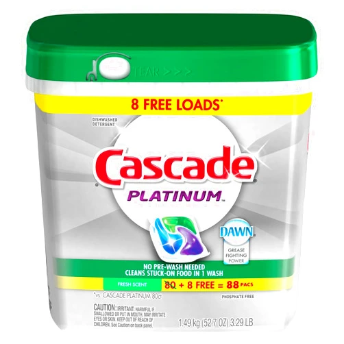 Cascade Platinum ActionPacs Dishwasher Detergent, Fresh Scent (88 ct.)