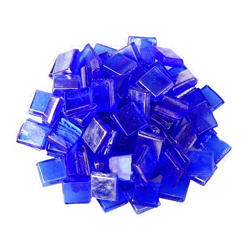 Oakbud 260 Pieces/200g Square Glass 1x1 cm Mosaic Tiles for Crafts Glass Mosaic for Jewelry Making (Glass Blue)