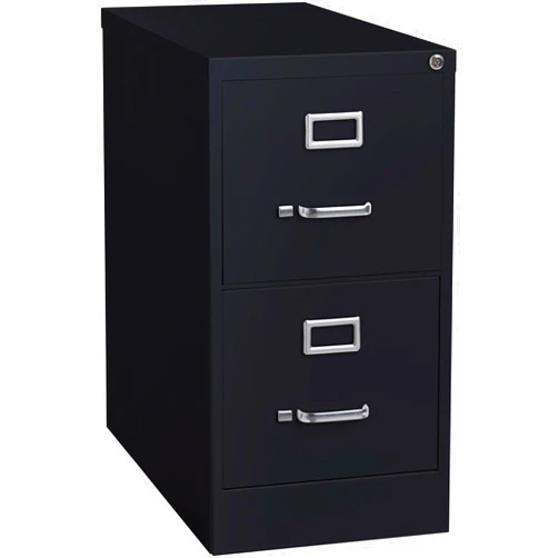 Lorell 2-Drawer Vertical File with Lock, 15 by 25 by 28-3/8-Inch, Black