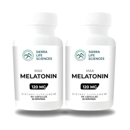 SIERRA LIFE SCIENCES 120 mg High Dosage Melatonin Max in Easy-to-Swallow Capsules - 30 Servings (Pack of 2)