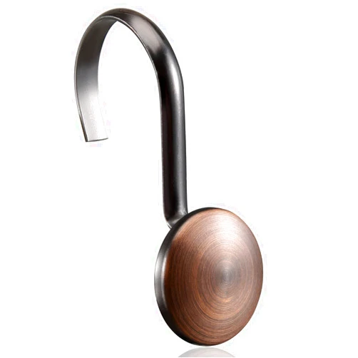 ZESLMG Bronze Shower Curtain Hooks, Rustproof Shower Hooks for Shower Curtain Bathroom, ZESLMG Oil Rubbed Decorative Shower Rings for Shower Curtain Rod Hangers, Thread Shape Design Set of 12