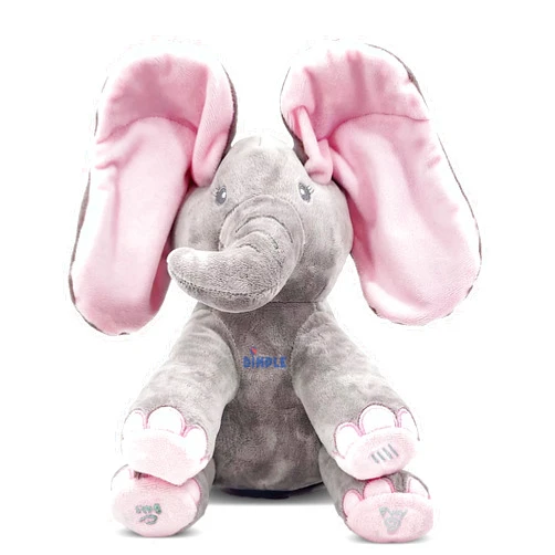 Dimple Peek A Boo Elephant Toy – Interactive Singing Stuffed Elephant Plush with Moving Ears – Musical Stuffed Animal for Kids, Girls, Boys, Toddlers – Adorable Baby Easter Gift