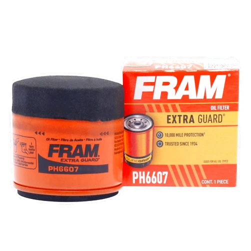 FRAM Extra Guard PH6607, 10K Mile Change Interval Spin-On Oil Filter, black