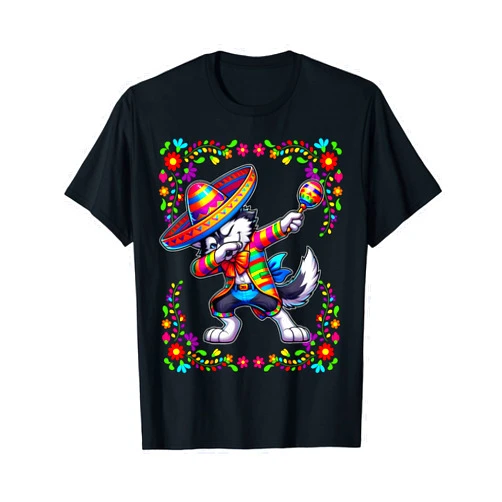 Funny Siberian Husky Cinco De Mayo Costume Siberian Husky Cinco De Mayo pet lover funny dog T-Shirt for Men Women Kids