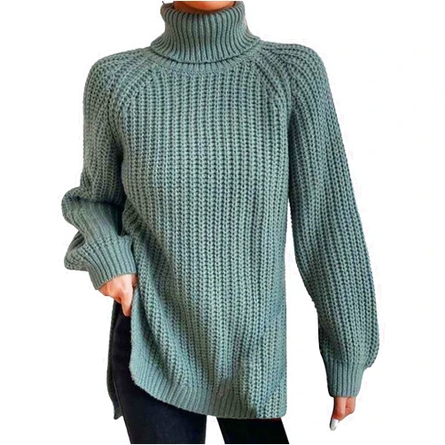 Generic Women's Turtleneck Sweaters Slouchy Knit Chunky Sweater Fall Winter Fashion Cable Weaving Long Sleeve Pullover