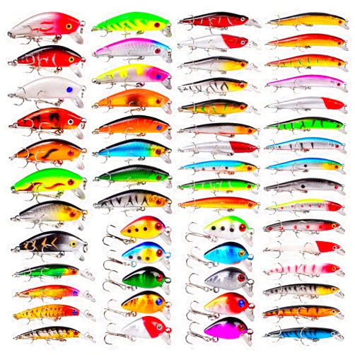 BAIKALBASS Bass Fishing Lures Kit Set Topwater Hard Baits Minnow Crankbait Pencil VIB Swimbait for Bass Pike Fit Saltwater and Freshwater
