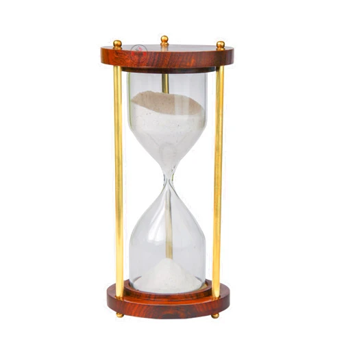 SOHRAB NAUTICALS 10 Minute Wooden Sand Timer Hourglass | White Sand Color | 7.5x7.5x15.5cm | Sand Timer,Tea Making Home & Kitchen Office Table | Sand Timer for Kids | Hourglass for Gifts (Pack of 1).