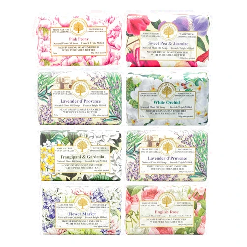 Wavertree & London Assorted Fabulous Florals #2 (8 Bars), 7oz Moisturizing Natural Soap Bars, French Milled and enriched with Shea Butter