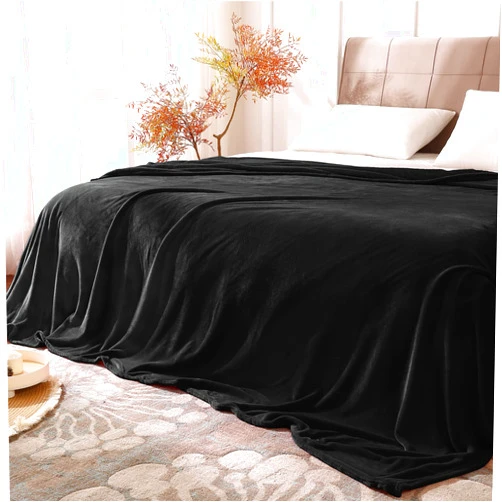 BEDELITE Fleece Blankets Queen Size for Bed, Luxury Plush Cozy Fuzzy Black Blanket 90x90 Inches, Super Soft Warm Lightweight Throw Blanket All Seasons Suitable