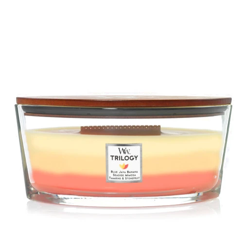 WoodWick Tropical Sunrise Trilogy - HearthWick Flame Scented Candle 3 in One