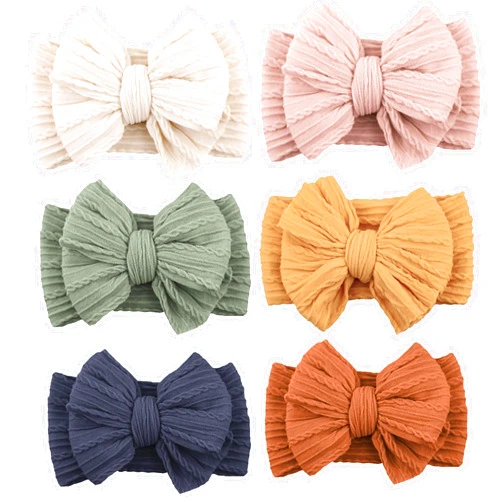 Niceye Handmade Baby Headbands Soft Stretchy Nylon Hair Bands with Bows for Newborn Infant Baby Toddler Girls