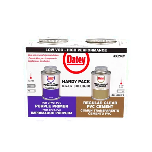 Oatey Handy Pack Clear/Purple Primer and Cement for PVC 4 oz