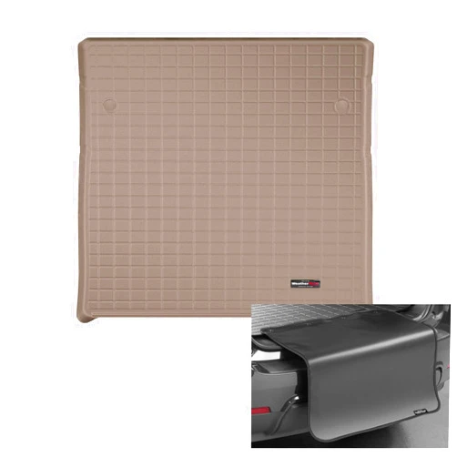 Weathertech Cargo Trunk Liner with Bumper Protector for Chrysler Town & Country Van, Grand Caravan, Routan - Behind 2nd Row w/Bumper Protector (411184SK), Tan