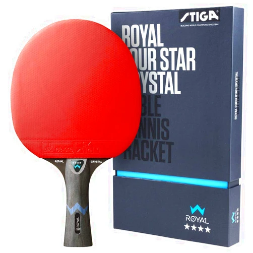 STIGA Royal Crystal 4-Star Table Tennis Racket - Pro Collaboration with Chinese National Team - ITTF-Approved 4-Star Rubber - Crystal Technology for Enhanced Speed - 5-Ply Blade with 2.0mm Sponge