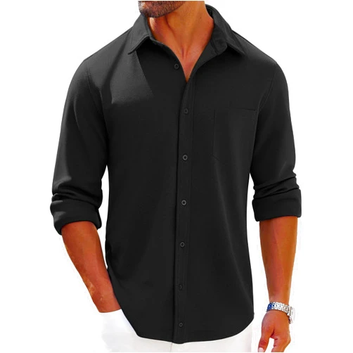 COOFANDY Mens Long Sleeve Button Down Shirts Wrinkle Free Shacket Jacket Stretch Casual Overshirt