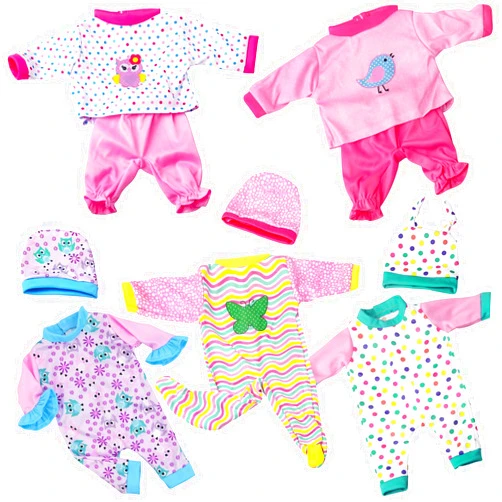UNICORN ELEMENT 5 Sets Baby Doll Clothes for 14-18 Inch Dolls, Doll Pjs Outfits Playtime Jumpsuits Fit in 15 Inch Dolls Reborn,10 Pcs in Total Doll Clothes and Accessories for 18 Inch Girl Doll