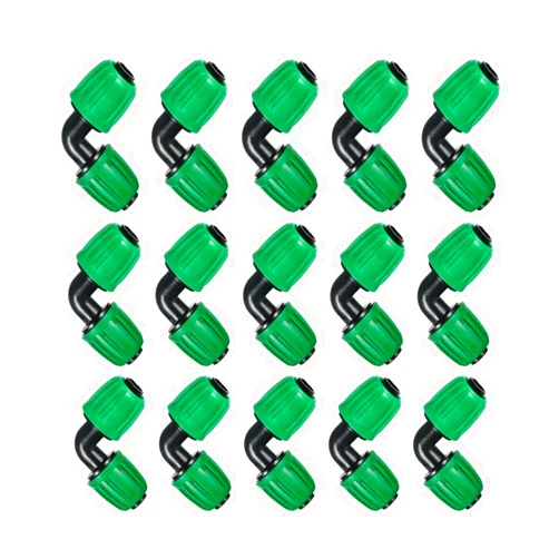 FULAIERGD Pond Irrigation Tubing Fittings - Barbed Locked Nuts Connectors (Elbow 15Pcs)