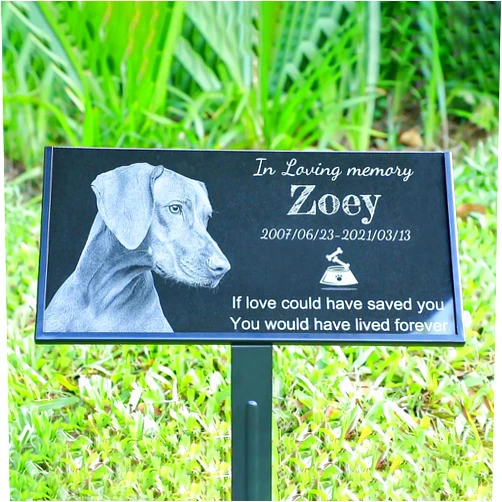 JTHMFDC Memorial Stones Personalized,Headstone for Pet Dog, Cat,Animal Outdoor Mini Memorial plaque,Black Granite Memorial Garden Stone Gravestone Markers, Dog Headstone Sympathy Gifts