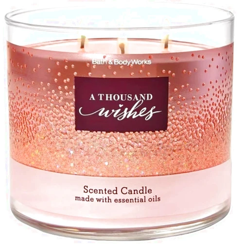 Bath & Body Works Bath and Body Works A THOUSAND WISHES 3-Wick Candle 14.5 Ounce, Floral