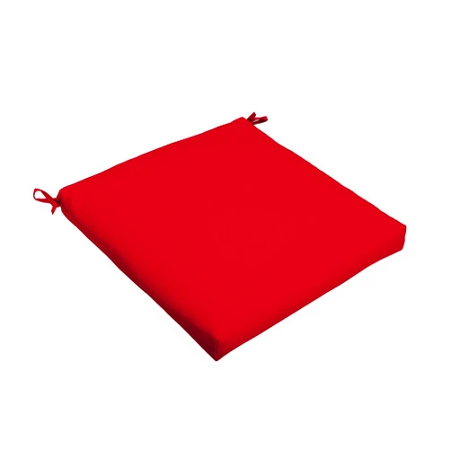 Sorra Home TRUPEDIC Indoor or Outdoor Sunbrella Square Chair Seat Cushion, 20 in x 20 in x 2.5 in, Canvas Jockey Red