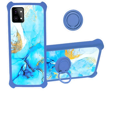 Jioeuinly Nuu A9L Case Compatible with Nuu Mobile A9L 4G LTE S6303L Phone Case Cover [Hard PC + Soft Silicone] [360 Metal Ring Support][Gold Powder Glitter Effect] JSL-LDL