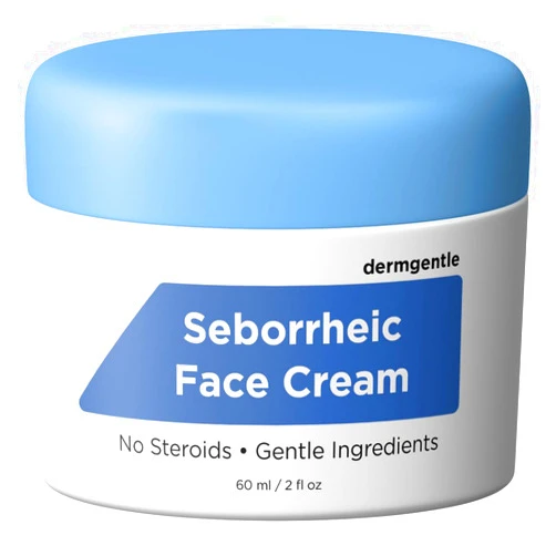 Dermgentle Seborrheic Face Cream - Relieves Seborrheic Dermatitis with MCT Oil, Squalane - Moisturizing Face and Body Anti Itch Cream for Sensitive Skin Seb Derm Sebderm - No Steroids for Lasting Results