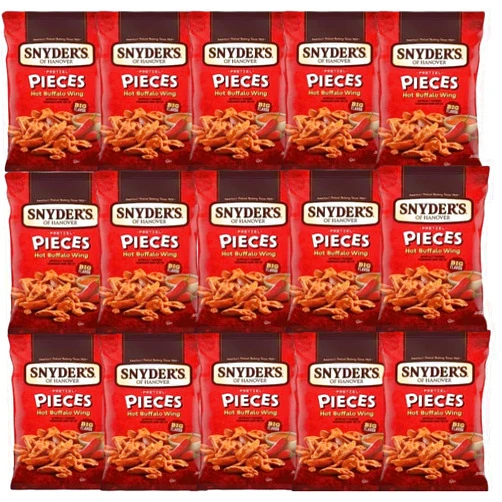 NIAMARA Snyder's Pretzel Pieces, Hot Buffalo Wings Flavor, 2.25 Ounce Packs, 15 Count