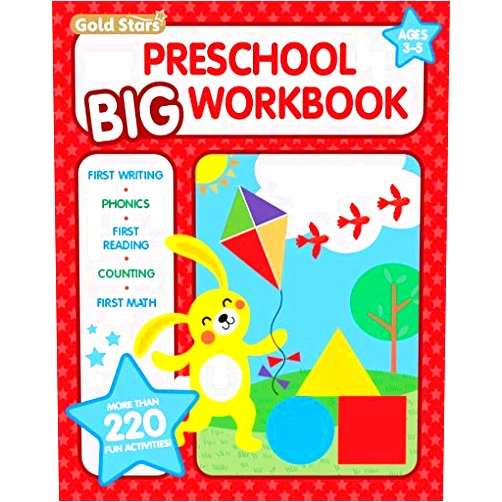 By Gold Stars (Author) Preschool Big Workbook Ages 3 - 5: 320 Pages, Letter and Numbers Tracing, Early Math, First Writing, Phonics, Alphabet and more (Gold Stars)