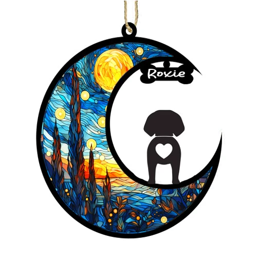 LOVELYPOD Personalized Treein Walker Coonhound Dog Christmas Ornament, Treein Walker Coonhound Dog Suncatcher Ornament, Custom Name Dog Breeds, Gifts for Dog Lovers, Loss of Pet Sympathy Gift