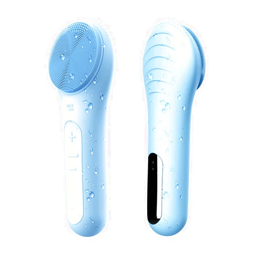 NågraCoola Electric Facial Cleansing Brush - Waterproof and Rechargeable, Exfoliates, Cleanses and Massages Skin - Light Blue