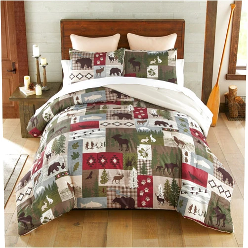 Donna Sharp Montana Forest Comforter Bedding Set - 3-Piece Queen Size Reversible Comforter Set - Includes 1 Plush Comforter and 2 Pillowcases - Machine Washable