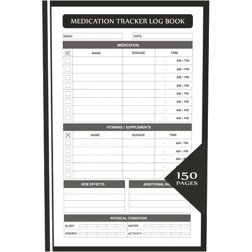 By Rida S. Loo (Author) Medication Tracker Log Book: Large Daily Health Log for Medications, Supplements, Sleep, and Wellness Tracking