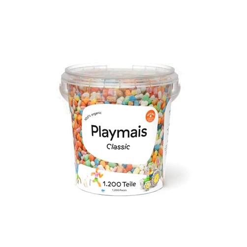 PlayMais Classic 1200 Buckets, 1200 Pieces, Craft Set, Natural Toy, Includes Sponge, Craft Knife, Vegan, Responsible & Safe for Children and The Environment, from 3 Years