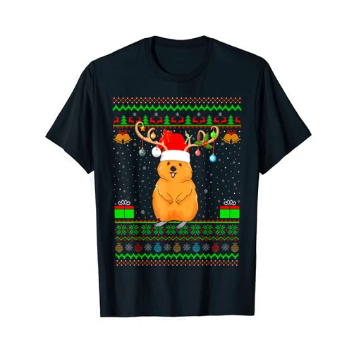 Ugly Quokka Christmas Gifts Quokka Lover Santa Matching Ugly Quokka Christmas T-Shirt