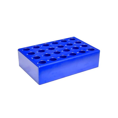 MUHWA 24 Well Aluminum Cooling Block Centrifuge Tube Rack for 1.5ml Micro-Tubes, 4 x 6 Array, Pack of One