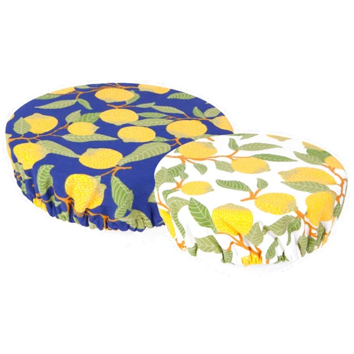 Now Designs Lemons Save It Reusable Cotton Bowl Covers 7.5 and 9.25 inch, Set of 2
