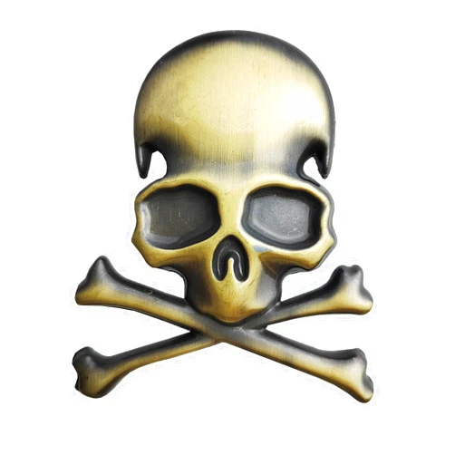 Generic OnlyYou.X Skull Skeleton Emblem Skull Skeleton Badge Skull Skeleton Sticker Compatible with Universal Pickup and Car Bronze 1 Piece Metal