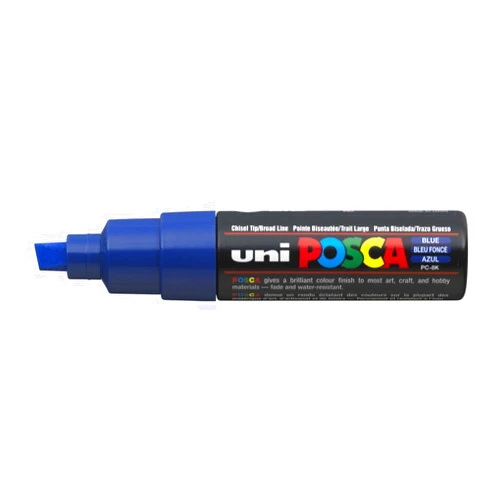 Posca UNI POSCA PC-8K CHISEL TIP MARKER PEN- BLUE (BOX OF 6)