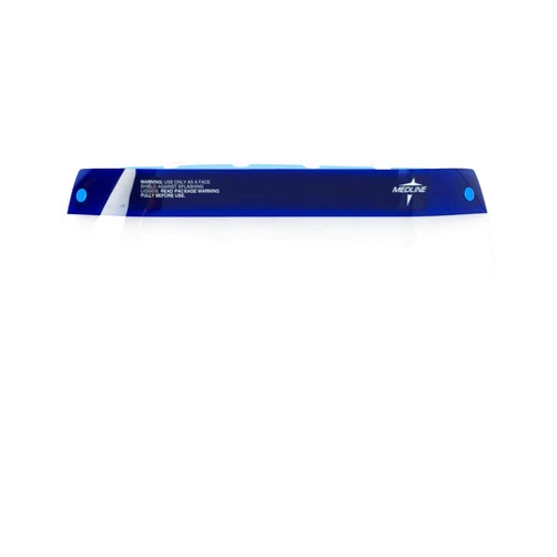 Medline Disposable Face Shield with Foam Top and Elastic Band, 3/4 Length, 6.5 Inches Long, Anti-Fog, Optically Clear Polyester, Box of 24 Each