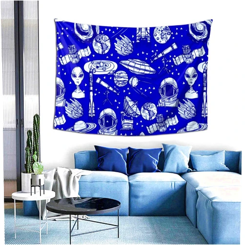 Aifris Astronomy Sketch With Disc Satellite Sun Wall Hanging For Bedroom Living Room Home Wall Decoration(60*40inches)