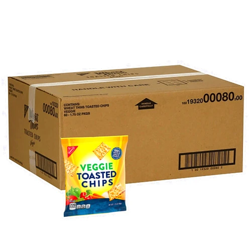 Wheat Thins Nabisco Veggie Whole Grain Wheat Chips, Whole Grain Wheat Crackers, 60-1.75 oz Snack Packs