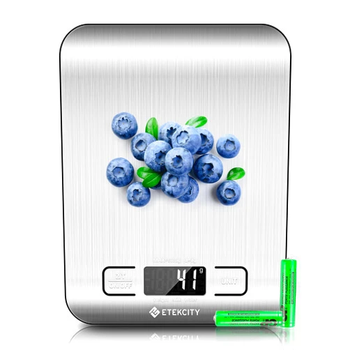 Etekcity Food Kitchen Scale, Digital Grams and Ounces for Weight Loss, Baking, Cooking, Keto and Meal Prep, LCD Display, Medium, 304 Stainless Steel