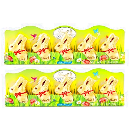 Lindt Mini Gold Bunny Milk Chocolate 1.7oz 5-count (Pack of 02)