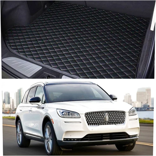 SPEEDLONG Car Trunk Mat Custom Fit Cargo Liner Compatible with 2020 2021 2022 Lincoln Corsair - All Weather & Season Cargo Mat - (Black with Black line)