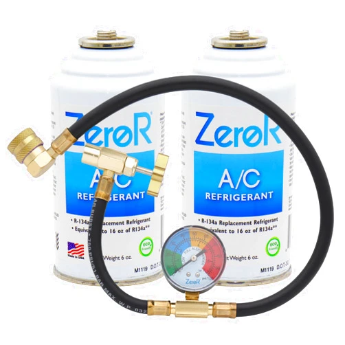 ZeroR® AC Refrigerant | R134a Replacement | 2 6oz Cans for AC Recharging + 24
