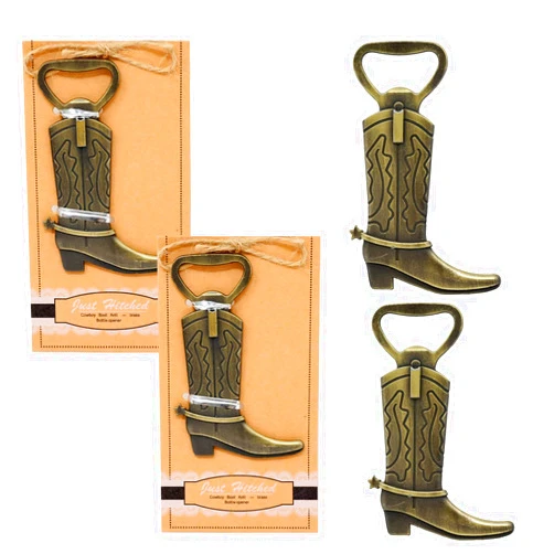 yueton 4PCS Cowboy Boot Bottle Opener Alloy Novelty Creative Beer Wine Bottle Opener Wedding Party Favors, with Exquisite Packaging
