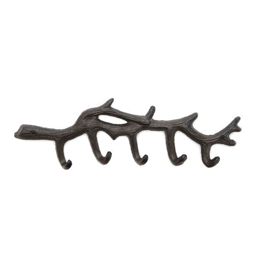 GASARÉ, Key Holder for Wall Mount, Cast Iron Key Hook, Key Rack, Tree Branch Design, Screws and Anchors, Large Size of 13¼ x 4 Inches, Brown, 1 Unit